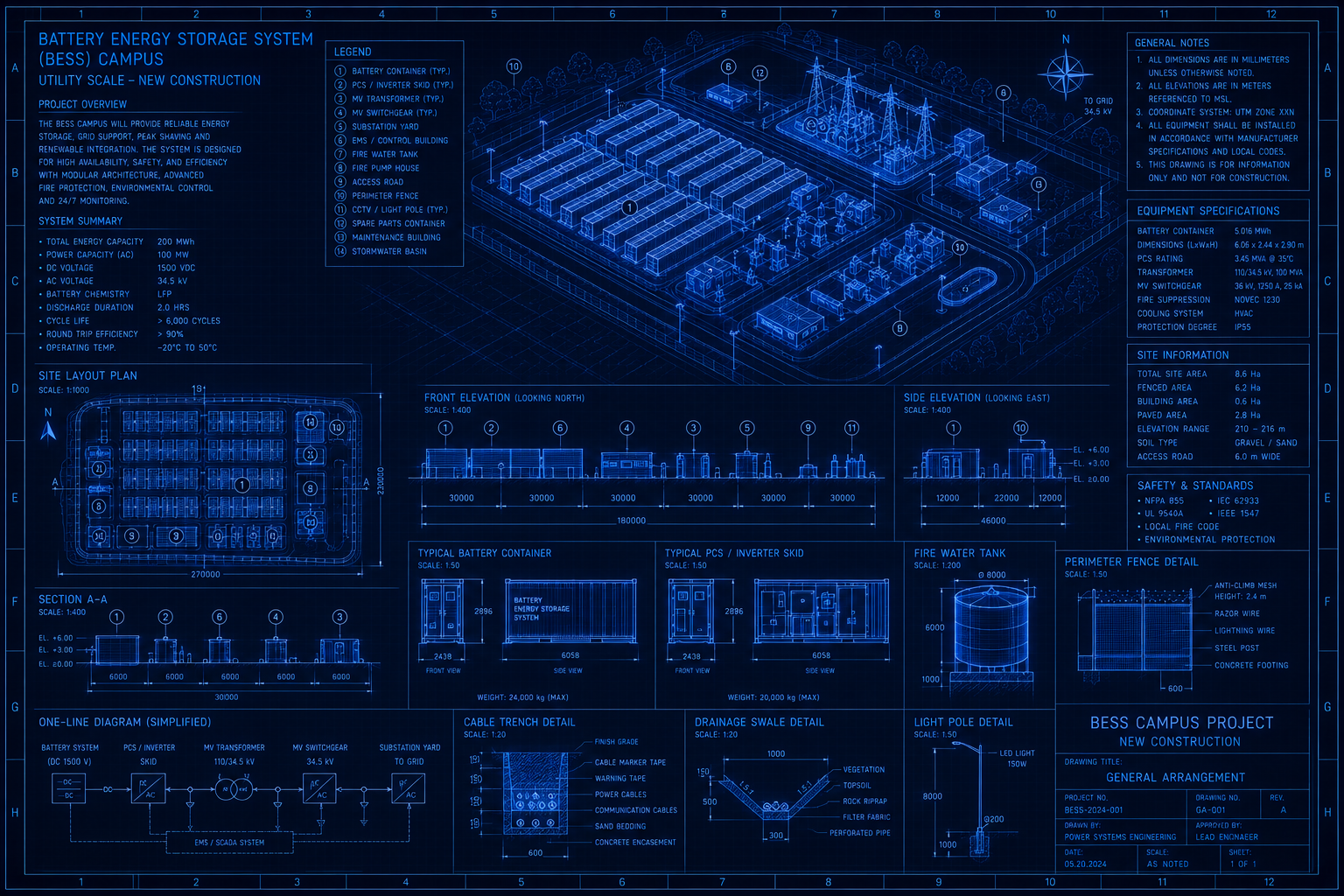 Battery energy storage system AI-built project schedule blueprint