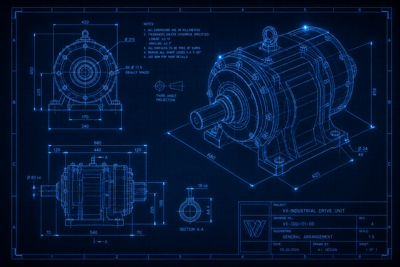 Humanoid robot actuator manufacturing line CSV import schedule blueprint
